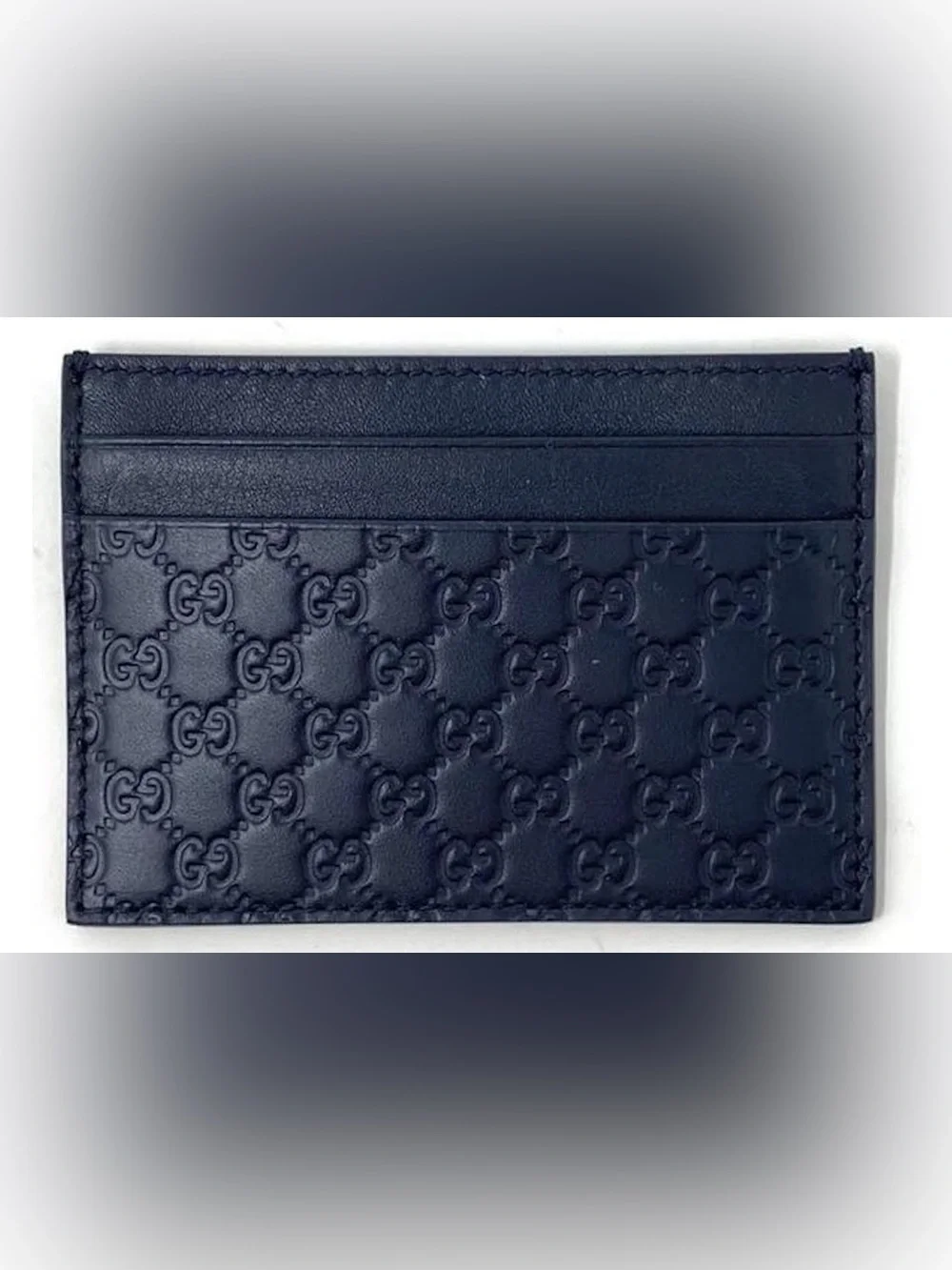 Gucci Card Case- Microguccissima (5 Card Slot) Navy Blue